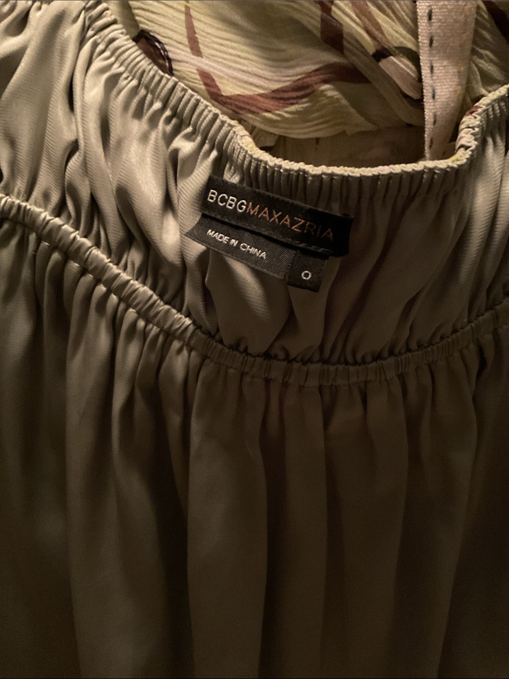 BCBG Max Azria Sage Green Abstract Print Empire Waist Dress Size XS - Picture 6 of 9